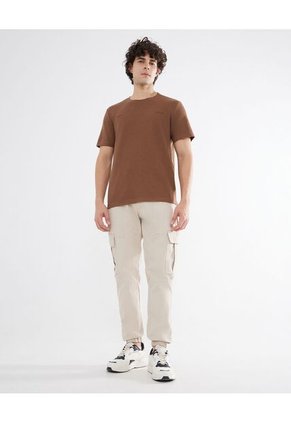 Camiseta Para Hombre Manga Corta Color Cafe  Marca Seven Seven #45092601