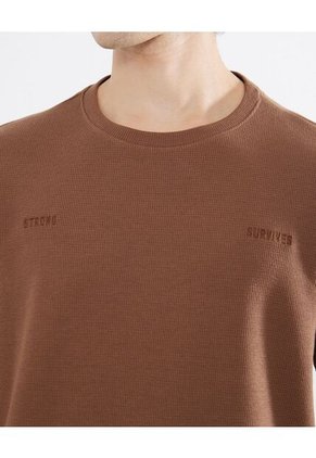 Camiseta Para Hombre Manga Corta Color Cafe  Marca Seven Seven #45092601