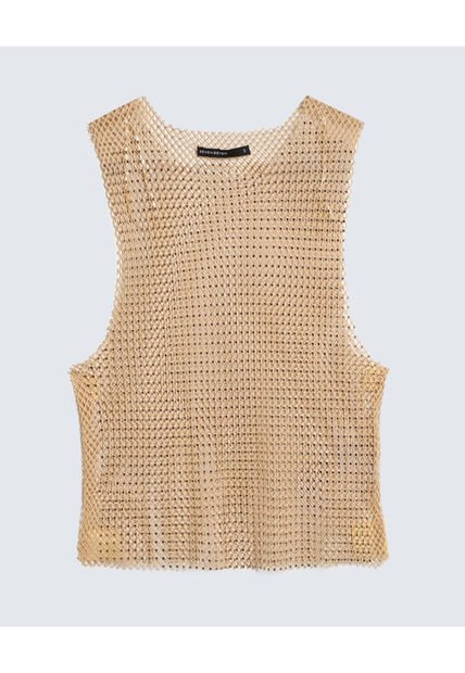 Camiseta Para Mujer Manga Sisa Color Dorado Marca Seven Seven #28096003