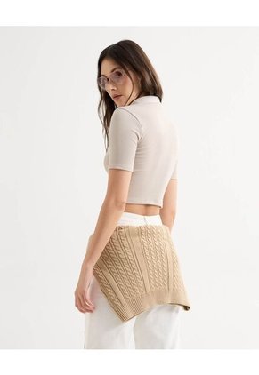 Camiseta Para Mujer Manga Corta Moda Color Avena Marca Seven Seven #28096196