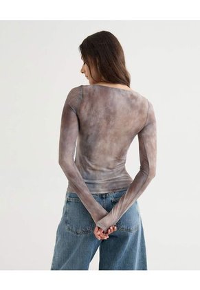 Camiseta Para Mujer Manga Larga Moda Color Café Marca Seven Seven #28096327