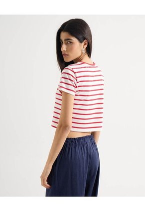 Camiseta Para Mujer Manga Corta Cuello Redondo Color Rojo Marca Seven Seven #28096291