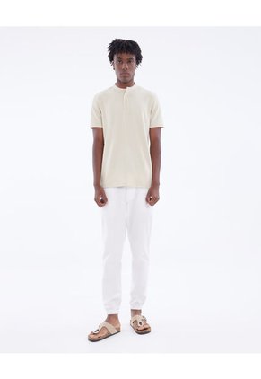 Polo Para Hombre Cuello Mao Color Beige Marca Seven Seven #45110785