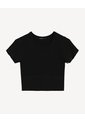 Crop Top Ajustado Con Manga Corta  Para Mujer Negro Seven Seven de Seven Seven