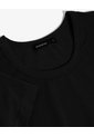 Crop Top Ajustado Con Manga Corta  Para Mujer Negro Seven Seven de Seven Seven