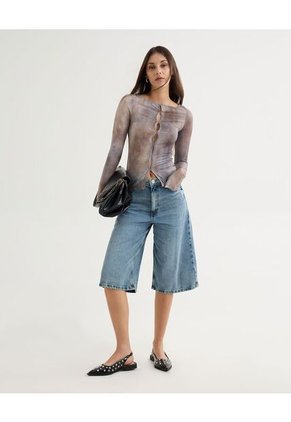 Camiseta Para Mujer Manga Larga Moda Color Café Marca Seven Seven #28096327