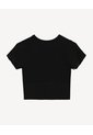 Crop Top Ajustado Con Manga Corta  Para Mujer Negro Seven Seven de Seven Seven