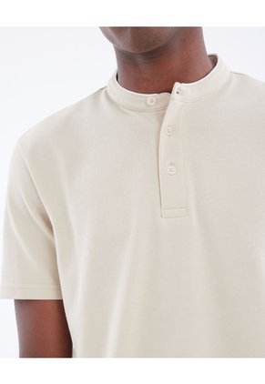 Polo Para Hombre Cuello Mao Color Beige Marca Seven Seven #45110785