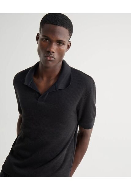 Polo Para Hombre Cuello Tejido Sin Bolsillo Color Negro Marca Seven Seven #45110889