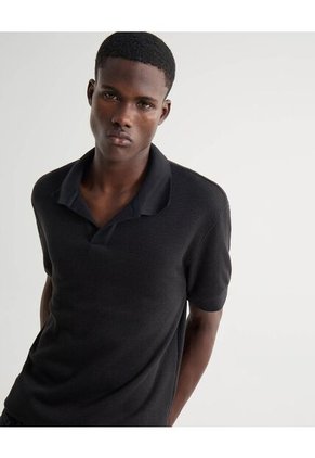 Polo Para Hombre Cuello Tejido Sin Bolsillo Color Negro Marca Seven Seven #45110889