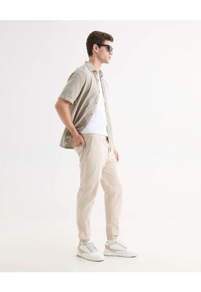 Camisa Para Hombre Manga Corta Sin Bolsillo Cuello Casual M Color Arena Marca Seven Seven #45012142