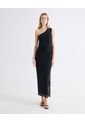 Vestido Maxi Cuello Anudado  Para Mujer Negro Seven Seven de Seven Seven