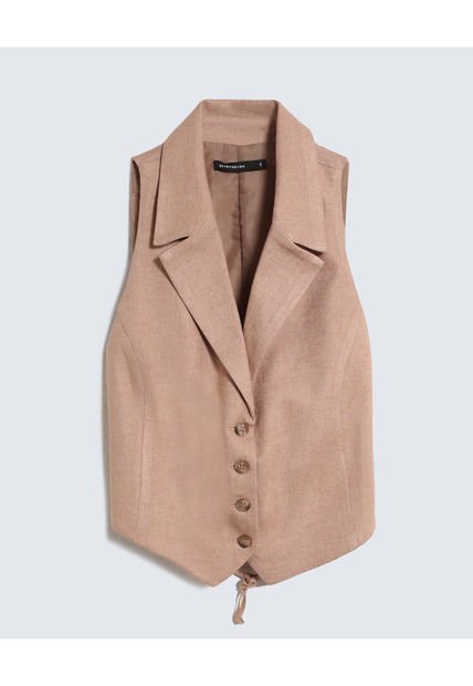 Chaleco Para Mujer  Color Camel Marca Seven Seven #28250121