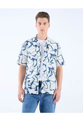 Camisa Para Hombre Manga Corta  Color Azul Oscuro Marca Seven Seven #45012098