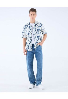 Camisa Para Hombre Manga Corta  Color Azul Oscuro Marca Seven Seven #45012098