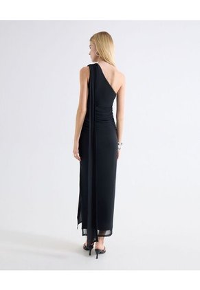 Vestido Maxi Cuello Anudado Para Mujer Negro Seven Seven