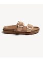 Sandalias Doble Hebilla  Para Mujer Taupe Seven Seven de Seven Seven