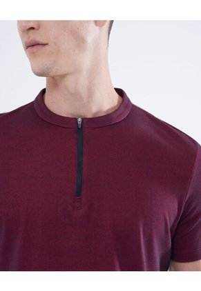 Polo Cuello Mao Con Cierre  Para Hombre Rojo Seven Seven