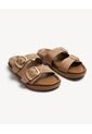 Sandalias Doble Hebilla  Para Mujer Taupe Seven Seven de Seven Seven
