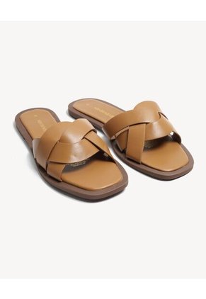 Sandalias Cruzadas  Para Mujer Camel Seven Seven