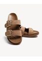Sandalias Doble Hebilla  Para Mujer Taupe Seven Seven de Seven Seven
