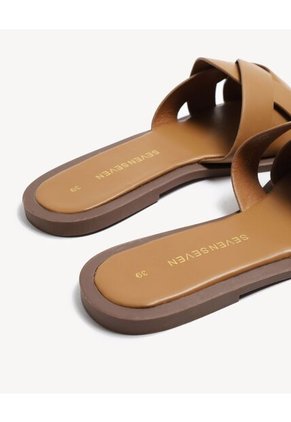 Sandalias Cruzadas  Para Mujer Camel Seven Seven