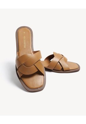 Sandalias Cruzadas  Para Mujer Camel Seven Seven