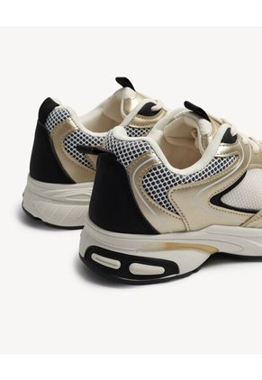 Tenis Retro Metalizados Para Mujer Oro Seven Seven