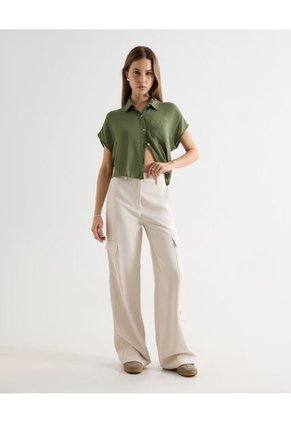 Blusa Para Mujer Manga Corta Color Verde Marca Seven Seven #28124072