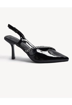 Tacones Slingback Con Cadenilla Para Mujer Negro Seven Seven