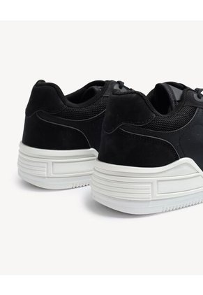 Tenis Monocromáticos De Suela Alta  Para Hombre Negro Seven Seven