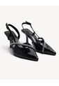 Tacones Slingback Con Cadenilla  Para Mujer Negro Seven Seven de Seven Seven