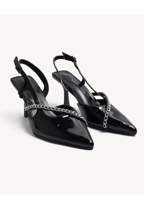 Tacones Slingback Con Cadenilla Para Mujer Negro Seven Seven