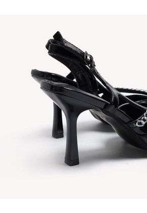 Tacones Slingback Con Cadenilla Para Mujer Negro Seven Seven