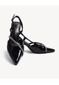 Tacones Slingback Con Cadenilla  Para Mujer Negro Seven Seven de Seven Seven