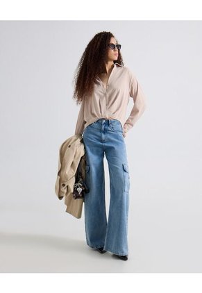 Blusa Para Mujer Manga Larga Color Beige Marca Seven Seven #28124087