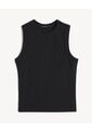 Camiseta Larga En Rib  Para Mujer Negro Seven Seven de Seven Seven