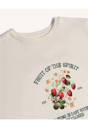 Camiseta Con Estampado De Frutal  Para Mujer Beige Seven Seven