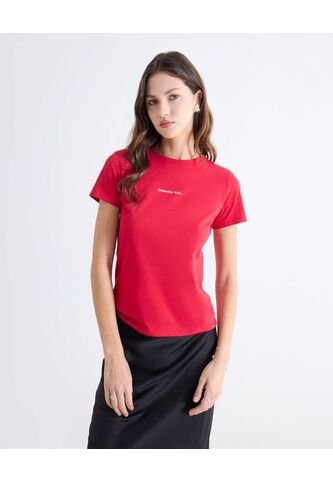 Camiseta Con Estampado Frontal  Para Mujer Rojo Seven Seven Seven Seven