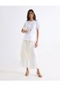 Pantalón Culotte Con Pinzas  Para Mujer Blanco Seven Seven de Seven Seven