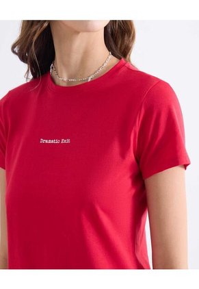 Camiseta Con Estampado Frontal Para Mujer Rojo Seven Seven