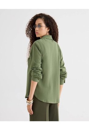 Blusa Para Mujer Manga Larga Color Verde Marca Seven Seven #28124077