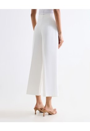 Pantalón Culotte Con Pinzas  Para Mujer Blanco Seven Seven
