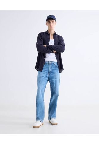 Jean Loose Tono Medio  Para Hombre Azul Seven Seven Seven Seven