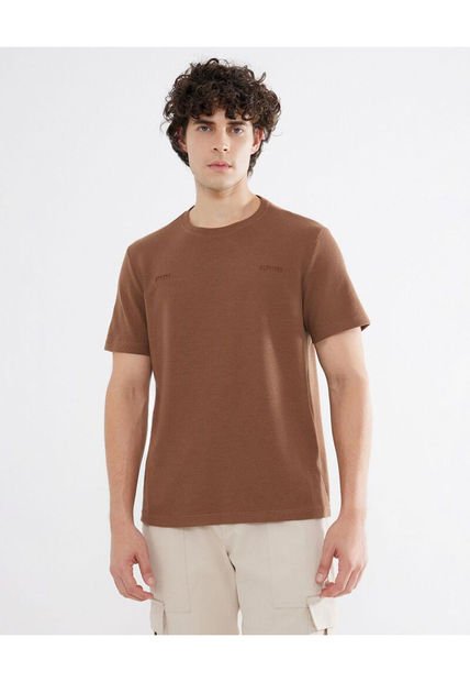 Camiseta Para Hombre Manga Corta Color Cafe  Marca Seven Seven #45092600