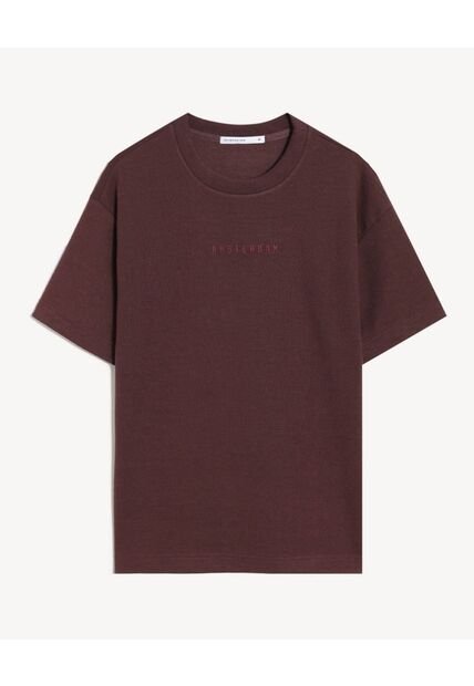 Camiseta Con Bordado  Para Hombre Café Seven Seven