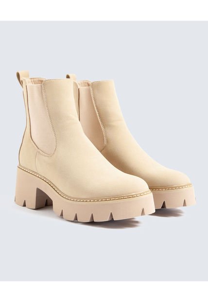 Botas Para Mujer Botin Color Beige Marca Seven Seven #28670078