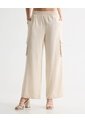 Pantalón Tipo Cargo Fluido Y Ligero  Para Mujer Beige Seven Seven de Seven Seven