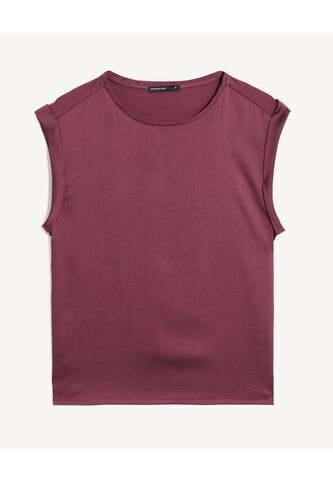Blusa Para Mujer Manga Corta Color Vino Marca Seven Seven #28124092 Seven Seven