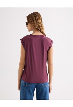 Blusa Para Mujer Manga Corta Color Vino Marca Seven Seven #28124092